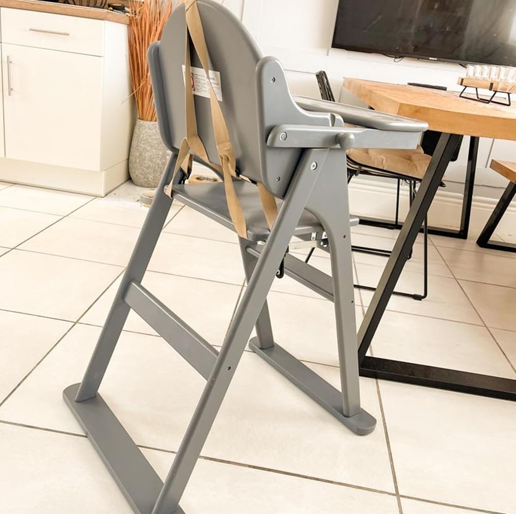 Deluxe Putaway Folding Wooden High Chair