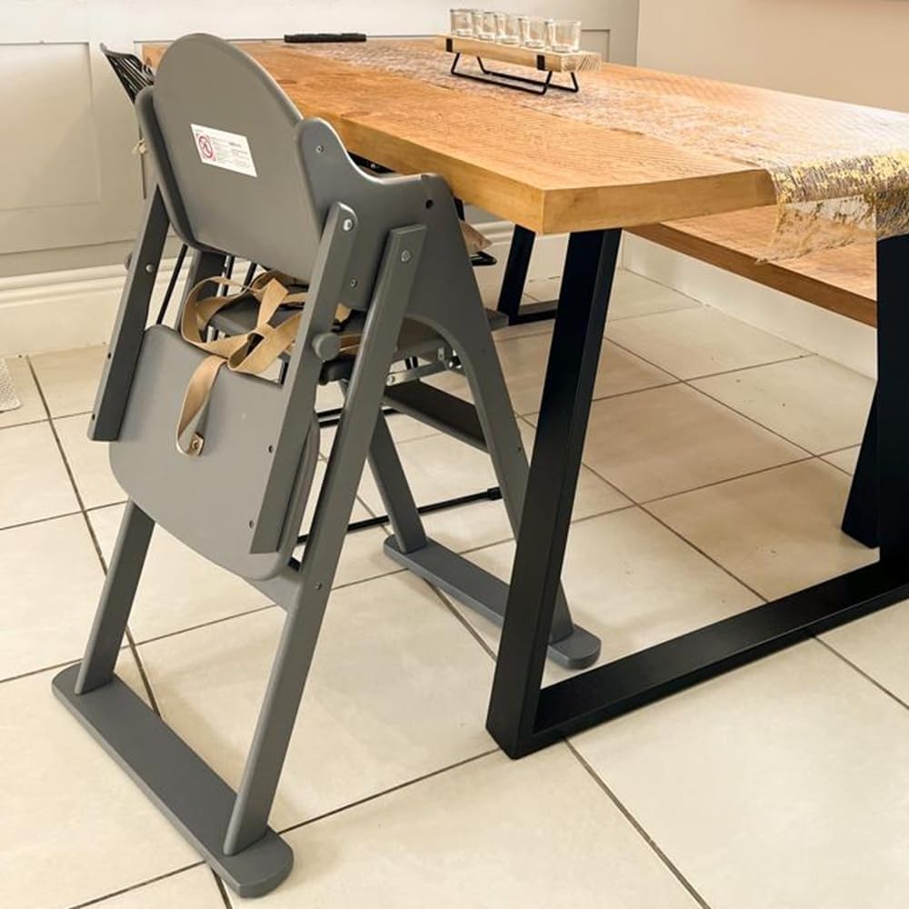 Deluxe Putaway Folding Wooden High Chair