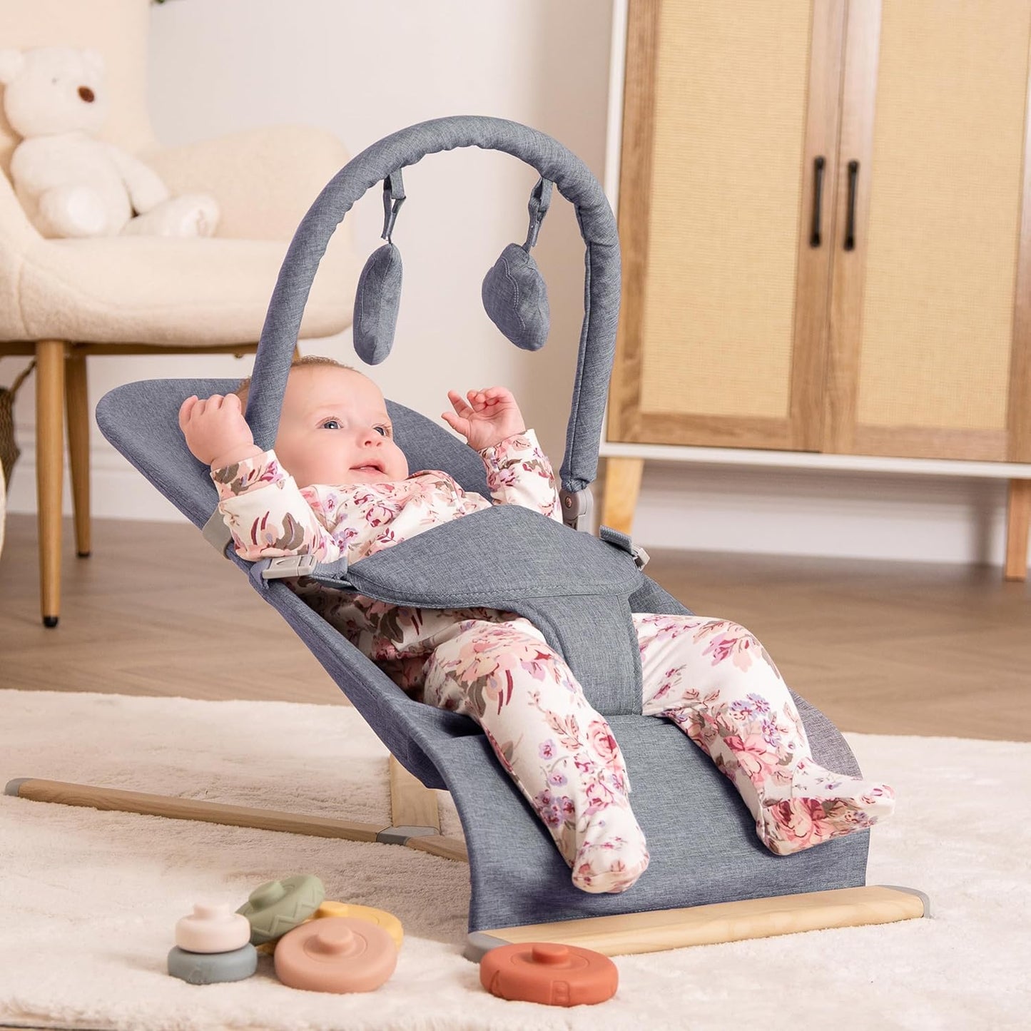 Red Kite Baya Bouncer - Dove Grey