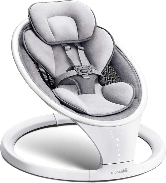 Munchkin Bluetooth Enabled Lightweight Baby Swing with Natural Sway in 5 Speeds and Remote Control