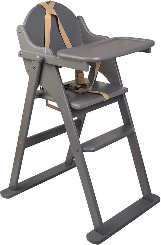 Deluxe Putaway Folding Wooden High Chair